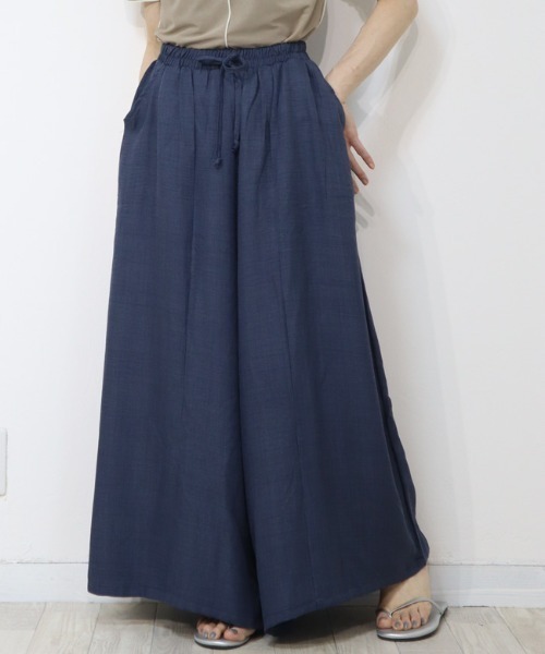 DISKEEN SURE(ディスキーンシュアー)の「たっぷり贅沢用尺使い きれいめスカーチョ ワイドパンツ(その他パンツ・レディース・ブルー/ベージュ/チャコール/ネイビー/ブラック/キャメル・FREE)」の19枚目の写真