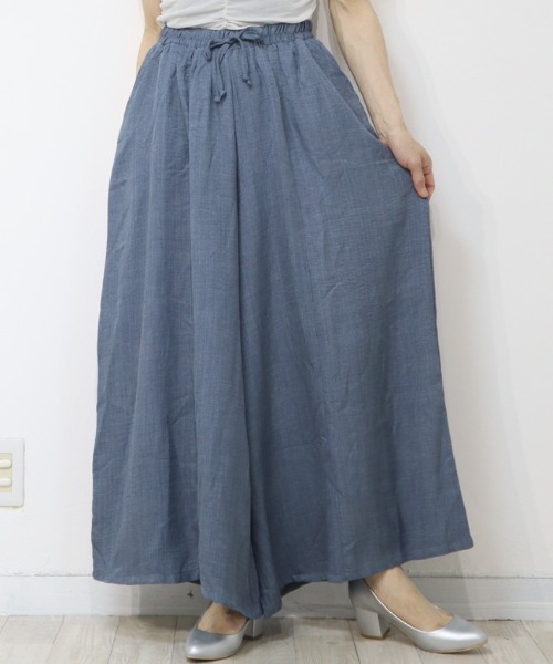 DISKEEN SURE(ディスキーンシュアー)の「たっぷり贅沢用尺使い きれいめスカーチョ ワイドパンツ(その他パンツ・レディース・ブルー/ベージュ/チャコール/ネイビー/ブラック/キャメル・FREE)」の20枚目の写真