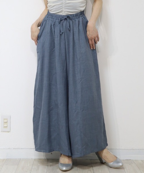 DISKEEN SURE(ディスキーンシュアー)の「たっぷり贅沢用尺使い きれいめスカーチョ ワイドパンツ(その他パンツ・レディース・ブルー/ベージュ/チャコール/ネイビー/ブラック/キャメル・FREE)」の22枚目の写真
