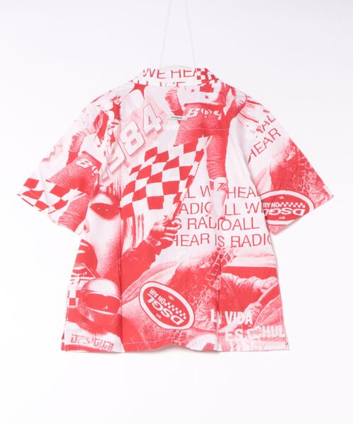Desigual(デシグアル)の「フォトコラージュ 総柄プリント 半袖シャツ【2026秋冬新作】(シャツ/ブラウス・メンズ・レッド・XS/S/M/L/XL)」の2枚目の写真