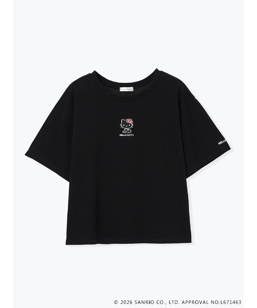 sanrio(サンリオ)の「【サンリオキャラクターズ】【大きいサイズ】クルーネック刺繍Tシャツ(Tシャツ/カットソー・レディース・パープル/ブラック/ダークグレー・XX-LARGE/XXX-LARGE)」の6枚目の写真