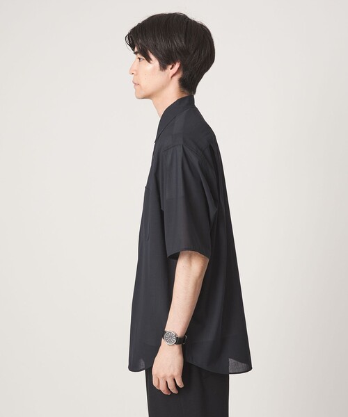 green label relaxing(グリーンレーベルリラクシング)の「ウォッシャブル TW サイロ ジャストルーズ レギュラーカラー 半袖 シャツ -通気性・接触冷感-(シャツ/ブラウス・メンズ・ダークブラウン/ネイビー/ケリーグリーン・M/L/S/XL)」の10枚目の写真
