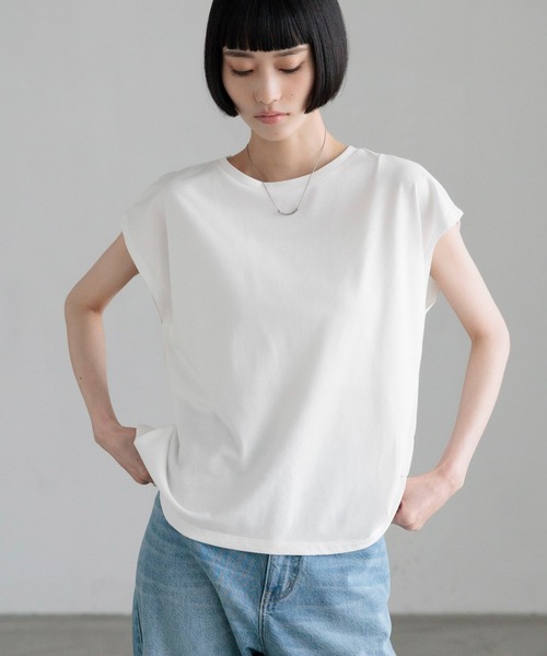 LOWRYS FARM(ローリーズファーム)の「【接触冷感】ベーシックノースリーブ 1043004(Tシャツ/カットソー・レディース・ピンク/ブルー/ホワイト/ブラック・FREE)」の2枚目の写真