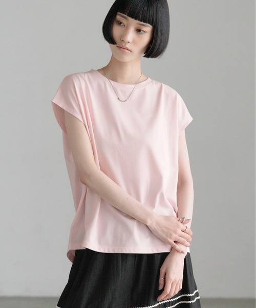LOWRYS FARM(ローリーズファーム)の「【接触冷感】ベーシックノースリーブ 1043004(Tシャツ/カットソー・レディース・ピンク/ブルー/ホワイト/ブラック・FREE)」の4枚目の写真