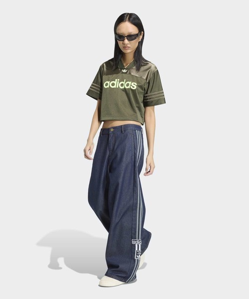 adidas（アディダス）の「ADIBREAK MID RISE WIDE LEG DENIM PANT / アディダスオリジナルス adidas Originals（デニムパンツ・レディース・ブルー・27/30/26/30/25/30/24/30/31W 30L/29/30/28/30/30W 30L/32W 30L）」の5枚目の写真