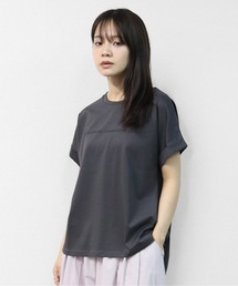 接触冷感ドライタッチコットン 袖ロールUP ドルマン ロゴTシャツ