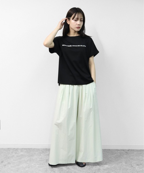 THE CELL.(ザセルドット)の「接触冷感ドライタッチコットン 袖ロールUP ドルマン ロゴTシャツ(Tシャツ/カットソー・レディース・ピンク/ブラック/チャコールグレー/オフホワイト・FREE)」の10枚目の写真