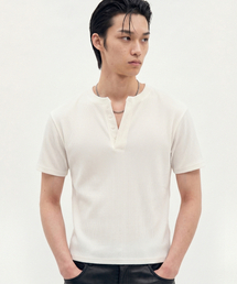 PROCESS（プロセス）の「Refined Henley Tee - White（Tシャツ/カットソー）」