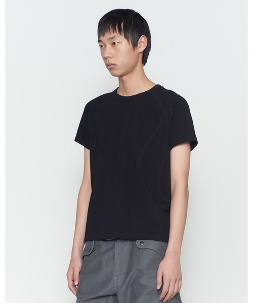 NVRFRGT(ネヴァーフォーゲット)の「PANNELD HALF SLEEVE T-SHIRT(Tシャツ/カットソー・メンズ・ホワイト/ダークブラック/ブラウン/ブラック・2/1)」の2枚目の写真
