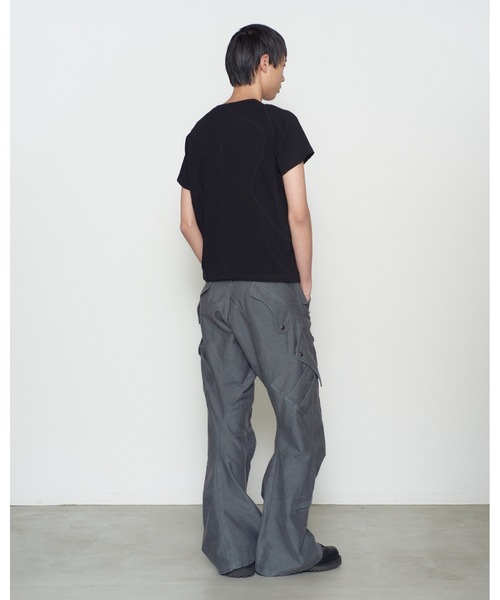 NVRFRGT(ネヴァーフォーゲット)の「PANNELD HALF SLEEVE T-SHIRT(Tシャツ/カットソー・メンズ・ホワイト/ダークブラック/ブラウン/ブラック・2/1)」の7枚目の写真