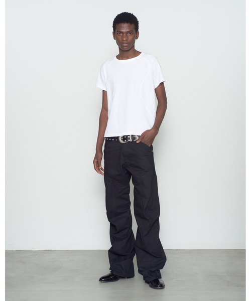NVRFRGT(ネヴァーフォーゲット)の「PANNELD HALF SLEEVE T-SHIRT(Tシャツ/カットソー・メンズ・ホワイト/ダークブラック/ブラウン/ブラック・2/1)」の8枚目の写真