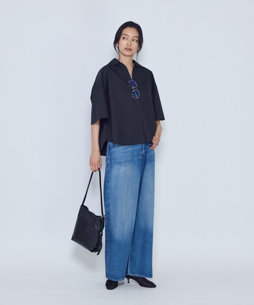 1er Arrondissement(プルミエアロンディスモン)の「タイプライタースキッパーハーフスリーブシャツ(シャツ/ブラウス・レディース・オフホワイト/ブラック系その他3・38/36)」の5枚目の写真