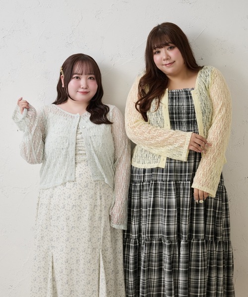 Louiosy(ルオシー)の「【Louiosy】【大きいサイズ】肩フリルティアードキャミワンピース(ワンピース・レディース・ブラック系その他/アイボリー・4L/3L/X-LARGE)」の12枚目の写真