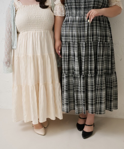 Louiosy(ルオシー)の「【Louiosy】【大きいサイズ】肩フリルティアードキャミワンピース(ワンピース・レディース・ブラック系その他/アイボリー・4L/3L/X-LARGE)」の15枚目の写真