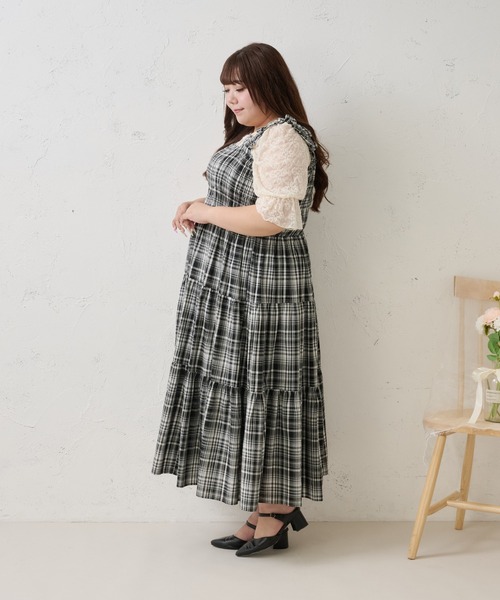 Louiosy(ルオシー)の「【Louiosy】【大きいサイズ】肩フリルティアードキャミワンピース(ワンピース・レディース・ブラック系その他/アイボリー・4L/3L/X-LARGE)」の19枚目の写真