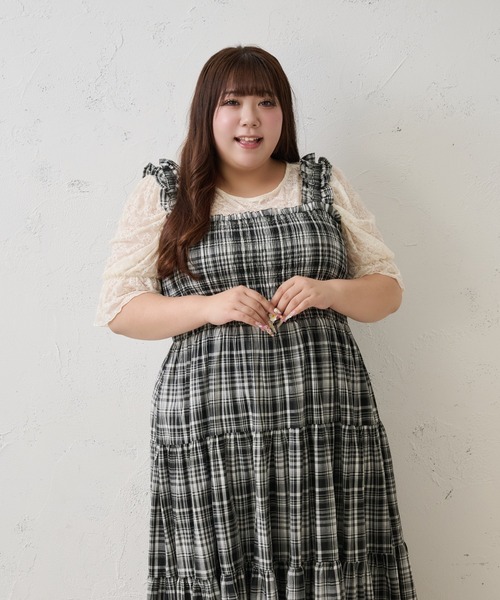Louiosy(ルオシー)の「【Louiosy】【大きいサイズ】肩フリルティアードキャミワンピース(ワンピース・レディース・ブラック系その他/アイボリー・4L/3L/X-LARGE)」の21枚目の写真