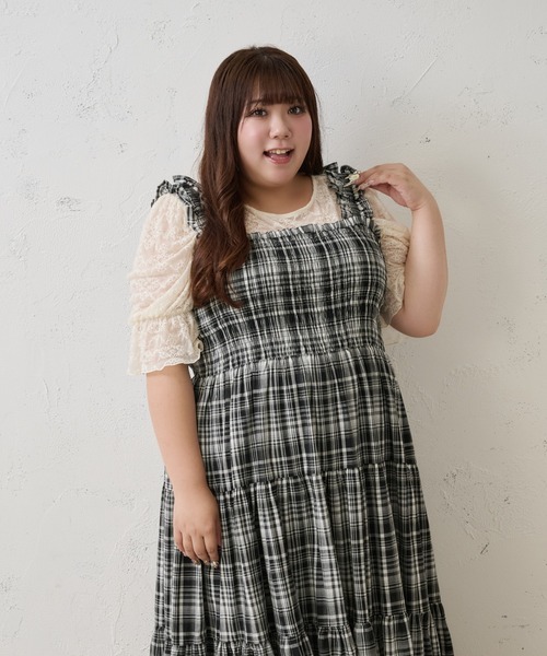 Louiosy(ルオシー)の「【Louiosy】【大きいサイズ】肩フリルティアードキャミワンピース(ワンピース・レディース・ブラック系その他/アイボリー・4L/3L/X-LARGE)」の22枚目の写真