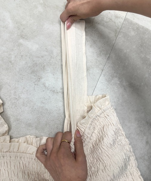 Louiosy(ルオシー)の「【Louiosy】【大きいサイズ】肩フリルティアードキャミワンピース(ワンピース・レディース・ブラック系その他/アイボリー・4L/3L/X-LARGE)」の8枚目の写真