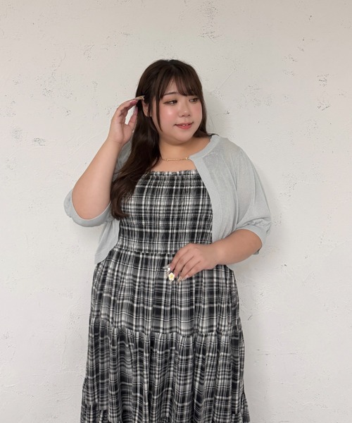 Louiosy(ルオシー)の「【Louiosy】【大きいサイズ】肩フリルティアードキャミワンピース(ワンピース・レディース・ブラック系その他/アイボリー・4L/3L/X-LARGE)」の3枚目の写真