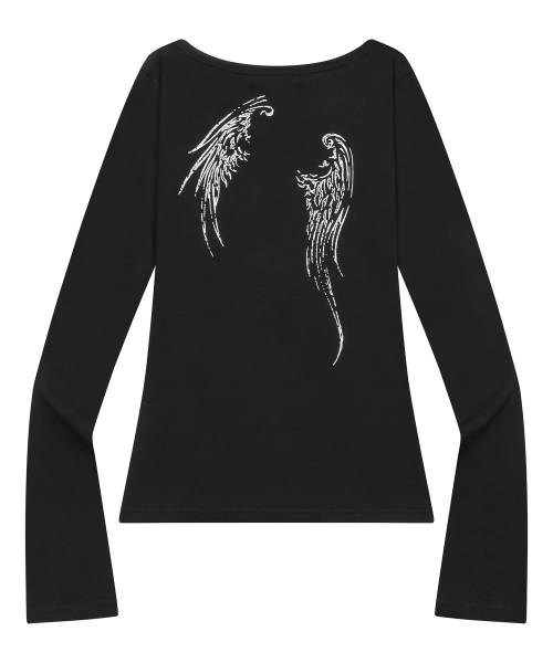 MUCENT(ムセント)の「エーテルエンジェルウィングスシースルーロングスリーブTシャツ(2カラー)(Tシャツ/カットソー・レディース・ブラック/ホワイト・FREE)」の19枚目の写真