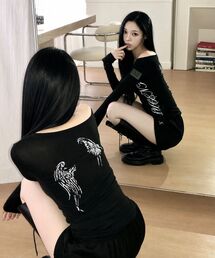 エーテルエンジェルウィングスシースルーロングスリーブTシャツ(2カラー)