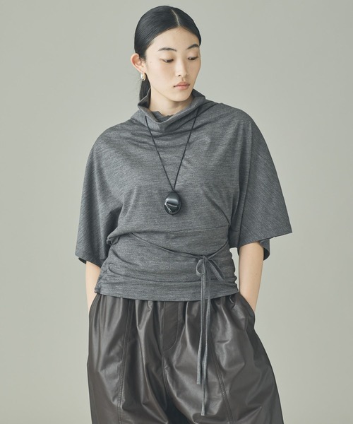 Curensology（カレンソロジー）の「Curensology(カレンソロジー)/ウールジャージープルオーバー（Tシャツ/カットソー・レディース・カーキ/ブラック/グレー/ネイビー・FREE）」の11枚目の写真