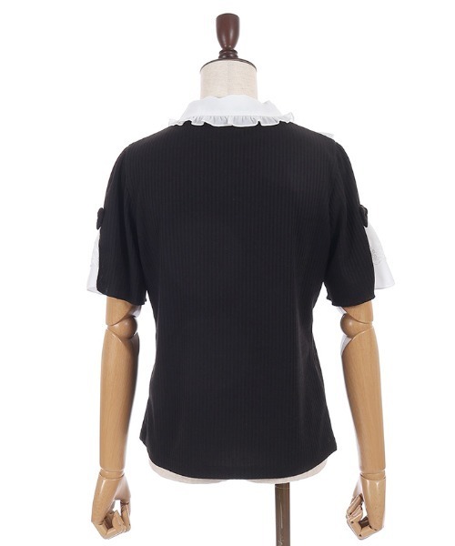 axes femme POETIQUE(アクシーズファムポエティック)の「ヨークフリルブロッキングPO(Tシャツ/カットソー・レディース・ピンク/ホワイト/ブラック・MEDIUM)」の17枚目の写真