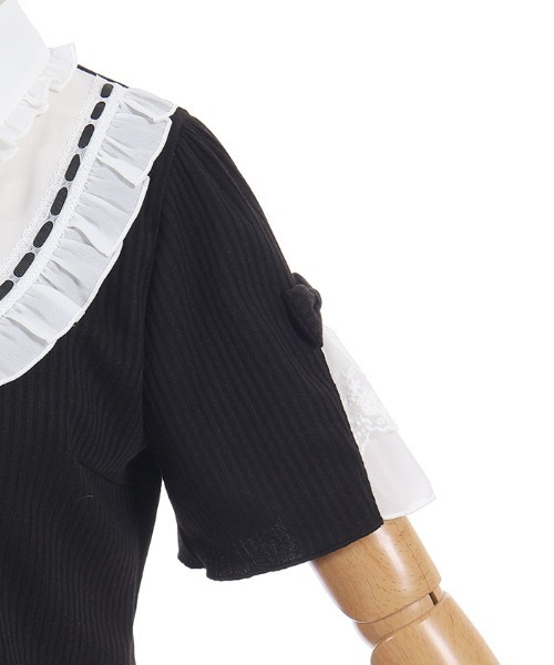 axes femme POETIQUE(アクシーズファムポエティック)の「ヨークフリルブロッキングPO(Tシャツ/カットソー・レディース・ピンク/ホワイト/ブラック・MEDIUM)」の22枚目の写真
