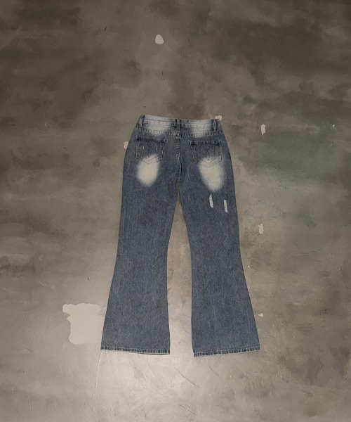 SHAGGIE(シャギー)の「ダメージデザインフレアデニム(デニムパンツ・レディース・ライトブルー・SMALL/MEDIUM)」の14枚目の写真