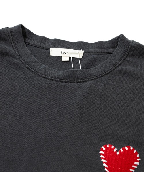 Revo.(レボ)の「Revo./レヴォ ハートエンブロイ ピグメント加工 SS Tee(Tシャツ/カットソー・メンズ・ブラック/その他1・LARGE/MEDIUM)」の9枚目の写真
