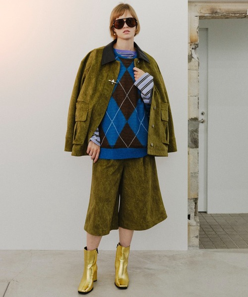 MAISON SPECIAL(メゾンスペシャル)の「【2026Autumn PRE-ORDER】Haircalf-Like Utility Jacket/ハラコライクユーティリティージャケット(ブルゾン・レディース・ベージュ/グリーン・FREE)」の2枚目の写真