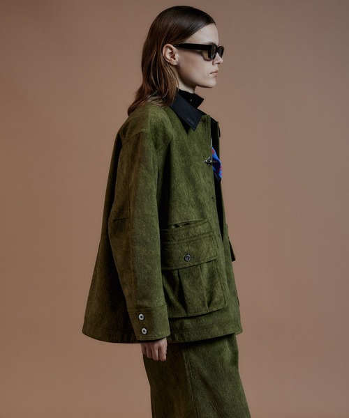 MAISON SPECIAL(メゾンスペシャル)の「【2026Autumn PRE-ORDER】Haircalf-Like Utility Jacket/ハラコライクユーティリティージャケット(ブルゾン・レディース・ベージュ/グリーン・FREE)」の10枚目の写真