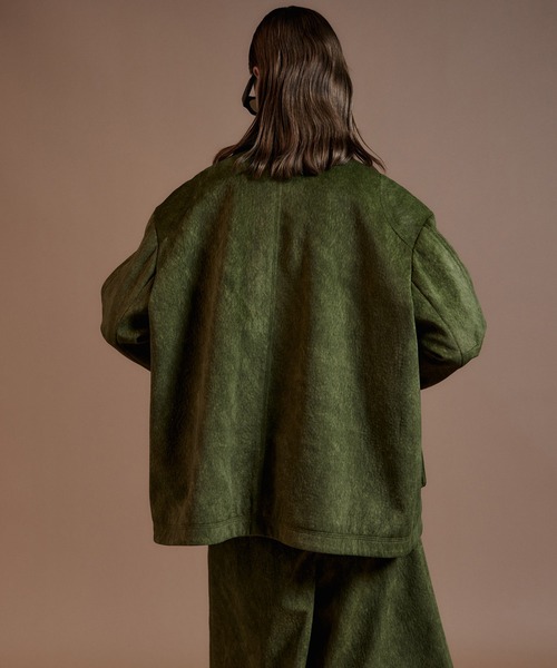MAISON SPECIAL(メゾンスペシャル)の「【2026Autumn PRE-ORDER】Haircalf-Like Utility Jacket/ハラコライクユーティリティージャケット(ブルゾン・レディース・ベージュ/グリーン・FREE)」の11枚目の写真