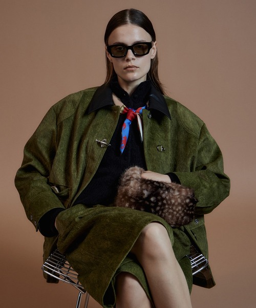 MAISON SPECIAL(メゾンスペシャル)の「【2026Autumn PRE-ORDER】Haircalf-Like Utility Jacket/ハラコライクユーティリティージャケット(ブルゾン・レディース・ベージュ/グリーン・FREE)」の8枚目の写真