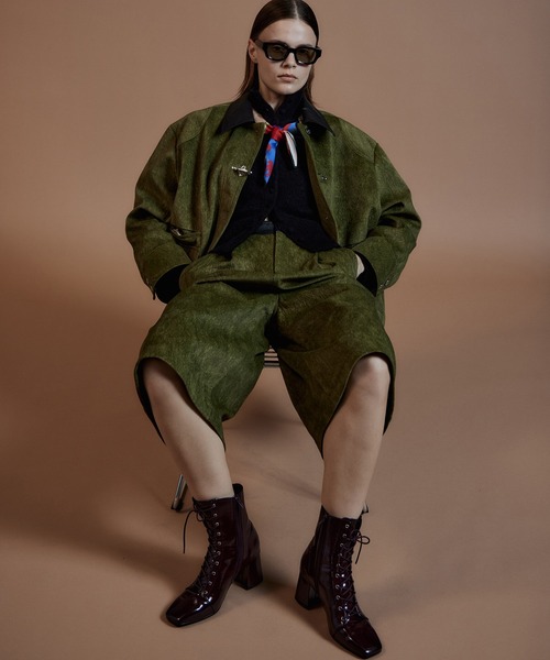 MAISON SPECIAL(メゾンスペシャル)の「【2026Autumn PRE-ORDER】Haircalf-Like Utility Jacket/ハラコライクユーティリティージャケット(ブルゾン・レディース・ベージュ/グリーン・FREE)」の7枚目の写真
