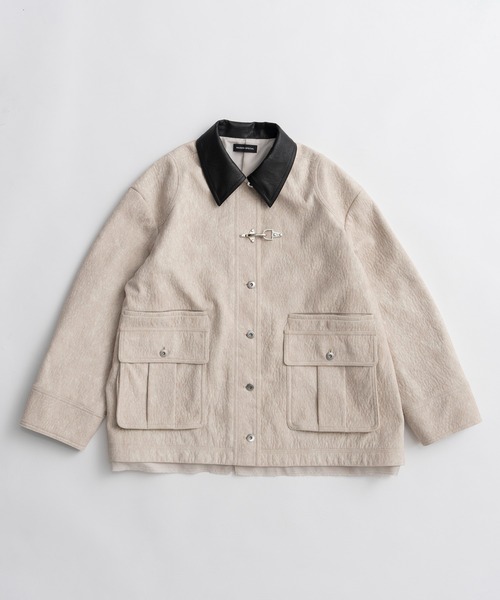 MAISON SPECIAL(メゾンスペシャル)の「【2026Autumn PRE-ORDER】Haircalf-Like Utility Jacket/ハラコライクユーティリティージャケット(ブルゾン・レディース・ベージュ/グリーン・FREE)」の12枚目の写真