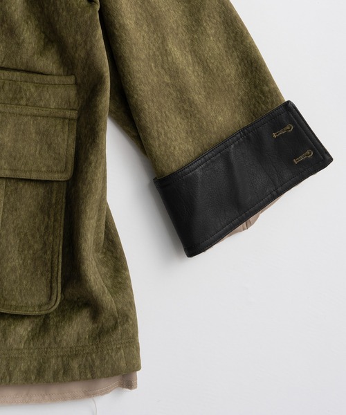 MAISON SPECIAL(メゾンスペシャル)の「【2026Autumn PRE-ORDER】Haircalf-Like Utility Jacket/ハラコライクユーティリティージャケット(ブルゾン・レディース・ベージュ/グリーン・FREE)」の20枚目の写真