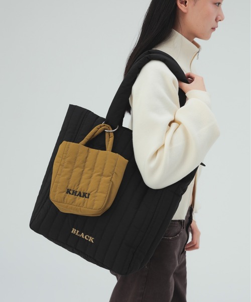 BEAMS HEART(ビームスハート)の「2セット カラー刺繍 バッグ(トートバッグ・レディース・サックスブルー/ブラック/オフホワイト・ONE SIZE)」の2枚目の写真