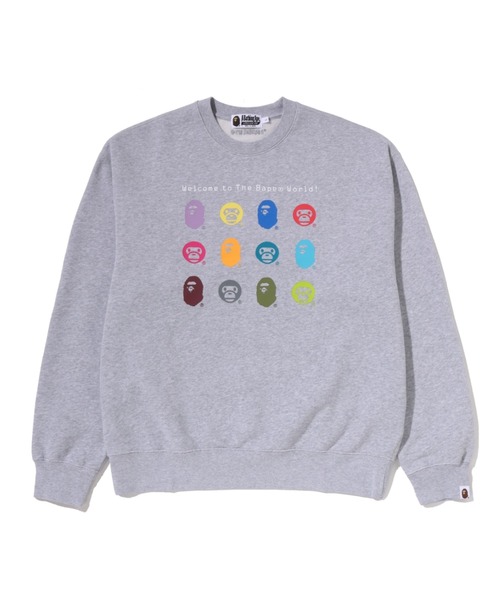 A BATHING APE - 美品　アベイシングエイプ　アーペーセー　ロゴ　マイロ　スウェット HEAVY WASHED MULTI MILO LOGO RELAXED FIT CREWNECK SWEATSHIRT