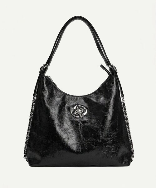 Mavie..7(メヴィセットゥ)の「【Mavie..7】メタルプレートショルダーBAG(ショルダーバッグ・レディース・ブラック・FREE)」の4枚目の写真