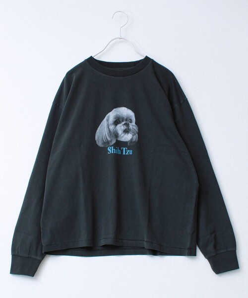 GLOSTER（グロスター）の「【WEB限定】【人気シリーズ】【DOG&CAT】犬猫ピグメントロンT（Tシャツ/カットソー・メンズ・ブラック系その他/ブラック系その他2/ブラック系その他3/ブラック系その他4/ブラック系その他5・S/L/M）」の4枚目の写真