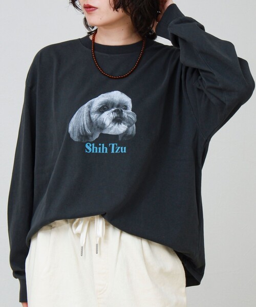 GLOSTER（グロスター）の「【WEB限定】【人気シリーズ】【DOG&CAT】犬猫ピグメントロンT（Tシャツ/カットソー・メンズ・ブラック系その他/ブラック系その他2/ブラック系その他3/ブラック系その他4/ブラック系その他5・S/L/M）」の8枚目の写真
