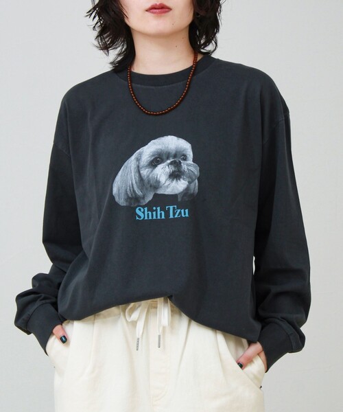 GLOSTER（グロスター）の「【WEB限定】【人気シリーズ】【DOG&CAT】犬猫ピグメントロンT（Tシャツ/カットソー・メンズ・ブラック系その他/ブラック系その他2/ブラック系その他3/ブラック系その他4/ブラック系その他5・S/L/M）」の9枚目の写真