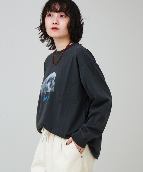 GLOSTER（グロスター）の「【WEB限定】【人気シリーズ】【DOG&CAT】犬猫ピグメントロンT（Tシャツ/カットソー・メンズ・ブラック系その他/ブラック系その他2/ブラック系その他3/ブラック系その他4/ブラック系その他5・S/L/M）」の10枚目の写真