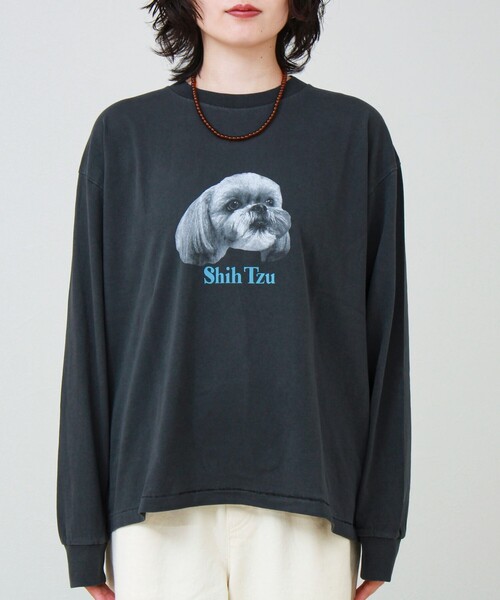 GLOSTER（グロスター）の「【WEB限定】【人気シリーズ】【DOG&CAT】犬猫ピグメントロンT（Tシャツ/カットソー・メンズ・ブラック系その他/ブラック系その他2/ブラック系その他3/ブラック系その他4/ブラック系その他5・S/L/M）」の12枚目の写真