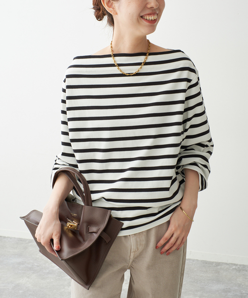Spick & Span(スピックアンドスパン)の「ボートネックロングスリーブTシャツ(Tシャツ/カットソー・レディース・その他4/マルチ・FREE)」の5枚目の写真