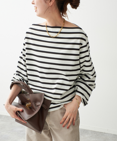 Spick & Span(スピックアンドスパン)の「ボートネックロングスリーブTシャツ(Tシャツ/カットソー・レディース・その他4/マルチ・FREE)」の6枚目の写真