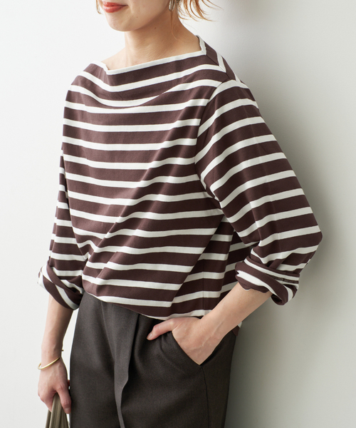 Spick & Span(スピックアンドスパン)の「ボートネックロングスリーブTシャツ(Tシャツ/カットソー・レディース・その他4/マルチ・FREE)」の12枚目の写真