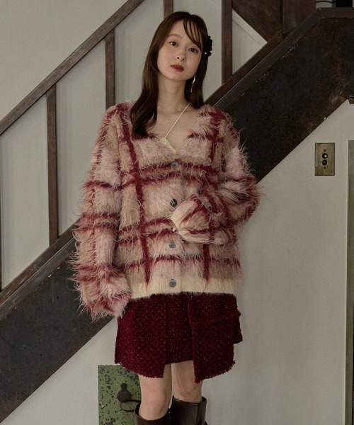 mideal(マイディール)の「ribbon design tweed skirt pants / リボンデザインツイードスカートパンツ(スカート・レディース・ブラウン/ボルドー・FREE)」の16枚目の写真