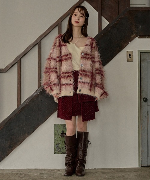 mideal(マイディール)の「ribbon design tweed skirt pants / リボンデザインツイードスカートパンツ(スカート・レディース・ブラウン/ボルドー・FREE)」の17枚目の写真